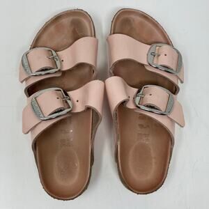 Birkenstock Arizona Big Buckle Leather High Shine Rose Pink Sandals Sz 38 7/7.5